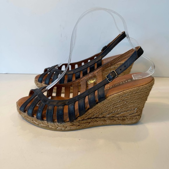 Eric Michael Black Kamielle Suede Espadrille wedge 40 - Picture 3 of 9